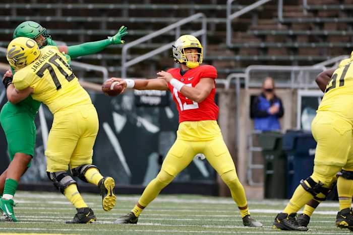 Ty Thompson is the highest-rated quarterback to ever sign with the Ducks and was an Elite 11 quarterback in high school.